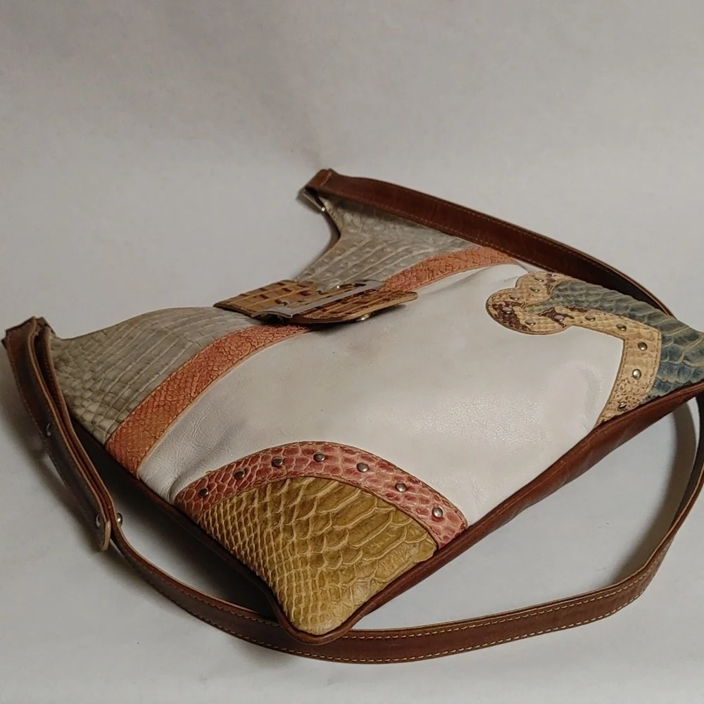 Vintage TOUS Flat Cross Shoulder Cobra & Crocodile Embossed Bag - Picture 6 of 15